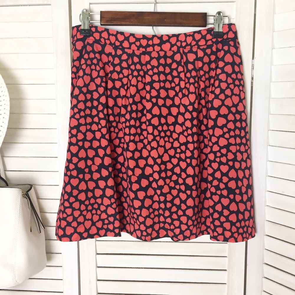 3/$25 J. Crew Factory Navy & Red Heart Skirt - 4